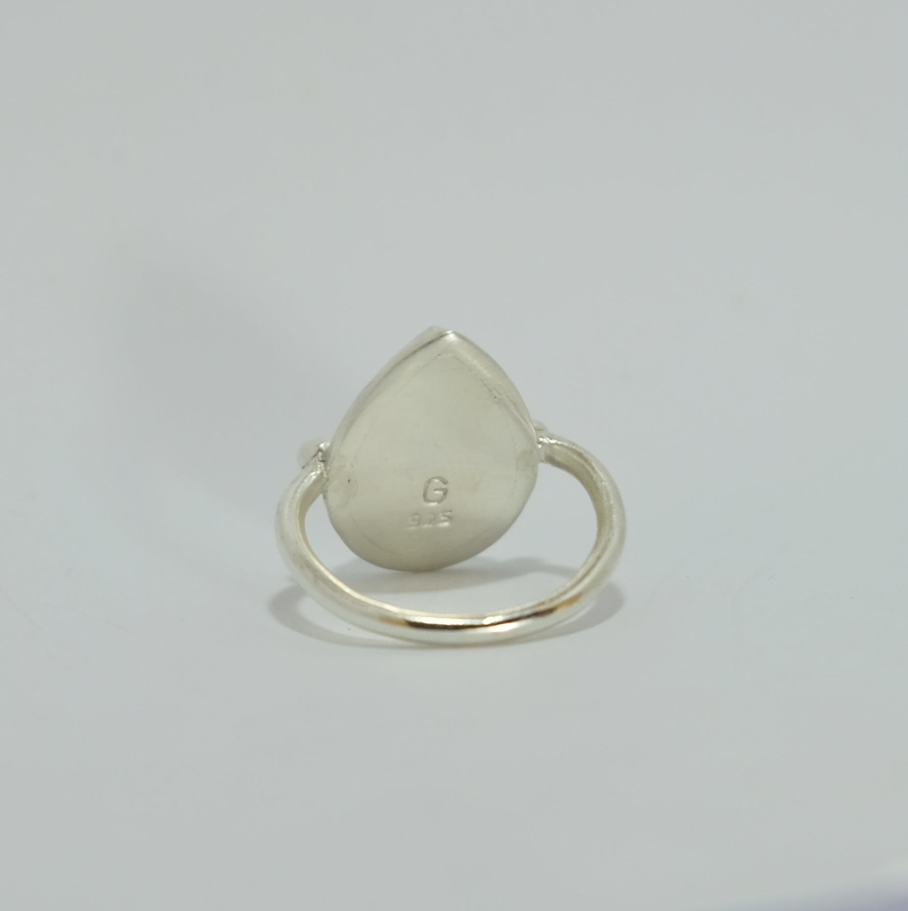 Serpentine and sterling silver fern drop ring | Made with Grace | handmade jewellery nz