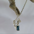 Blue labradorite in sterling silver organic pendant | Made with Grace | Handmade jewellery nz