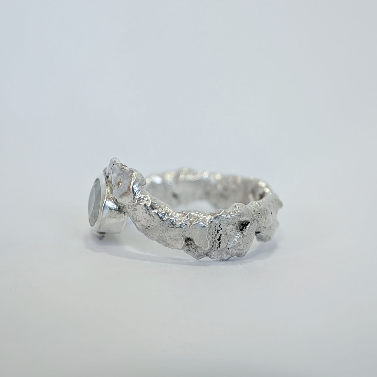 Coral Wrap Ring with Moonstone