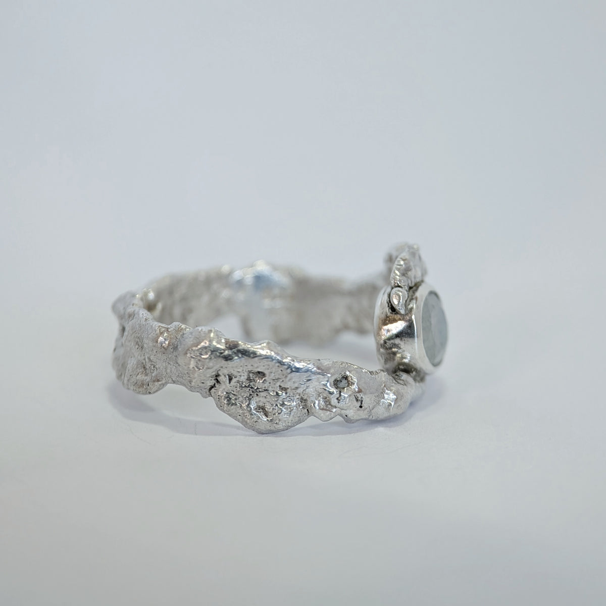 Coral Wrap Ring with Moonstone