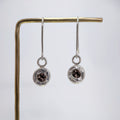 Silver drop earrings - smoky quartz