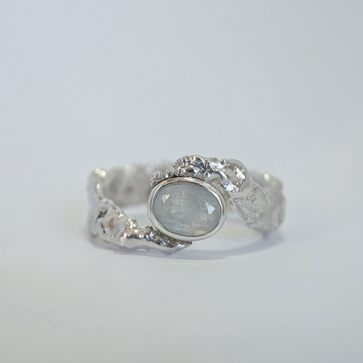 Coral Wrap Ring with Moonstone