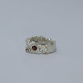 Silver and red gemstone ring | Made with Grace | handmade jewellery nz