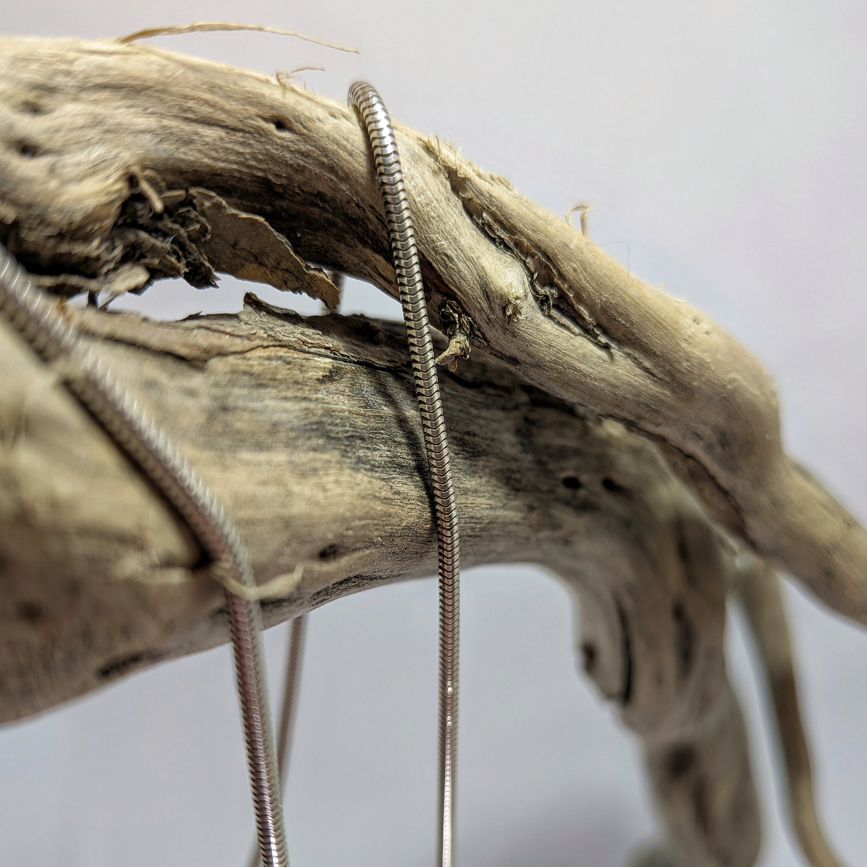 Silver snake chain detailed close-up | Made with Grace | handmade jewellery nz