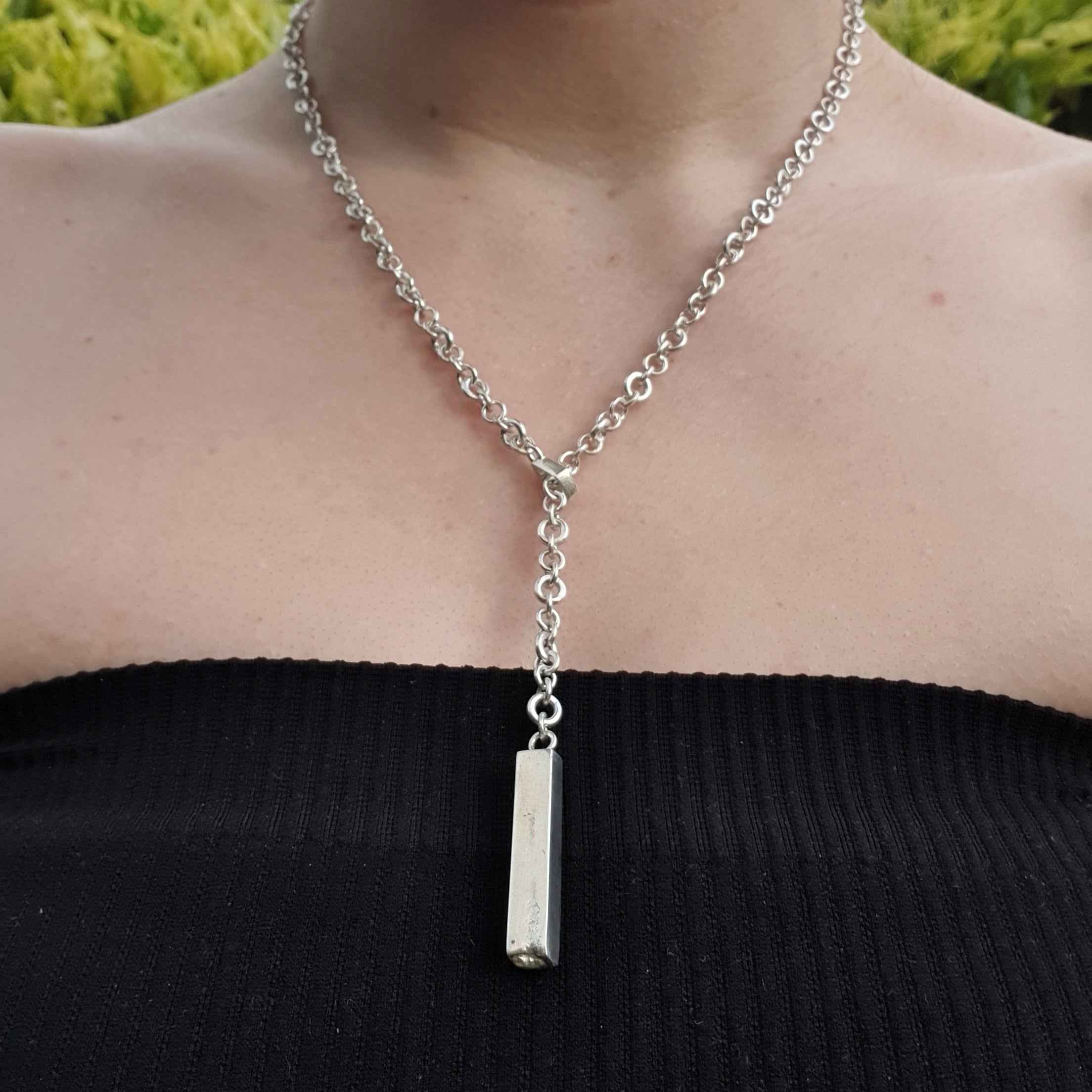 Statement sterling silver bar necklace | Made with Grace | handmade jewellery nz
